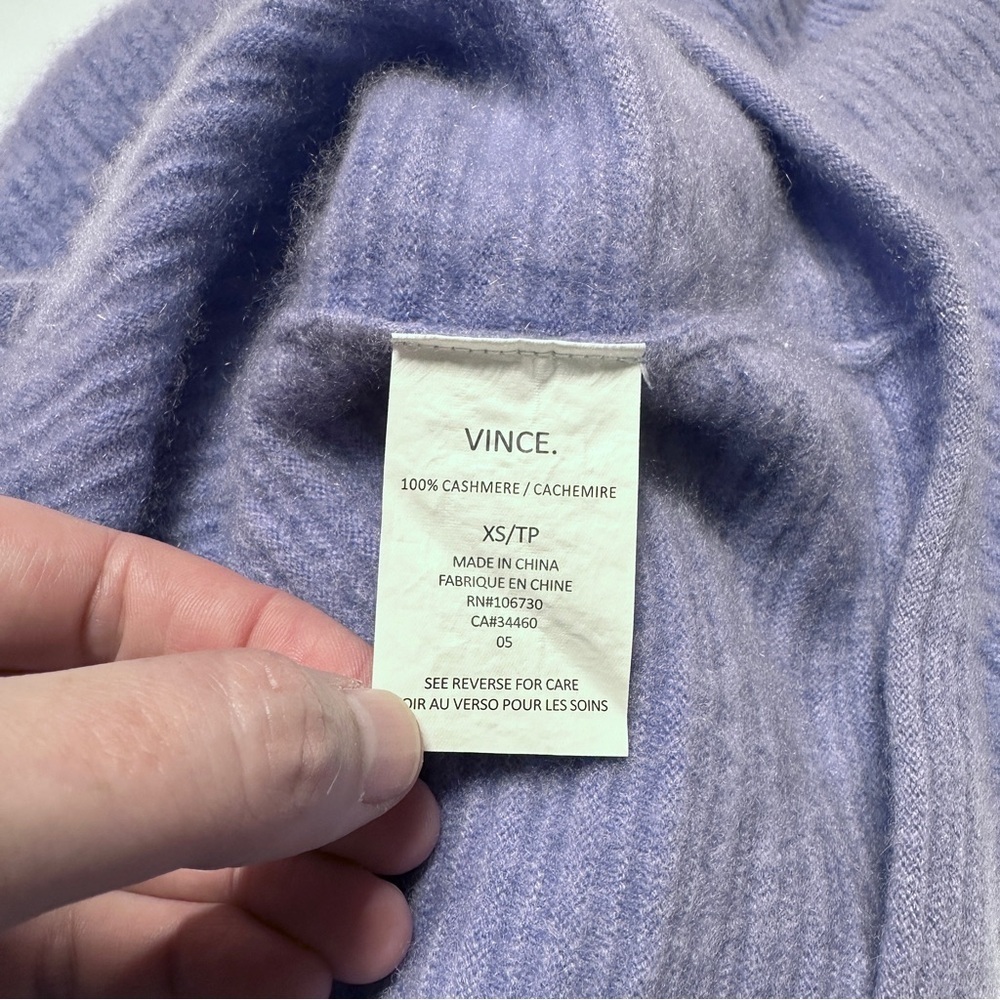 Vince Cashmere Soft Fuzzy Ribbed Boatneck Long Sleeve Sweater Quiet Luxury XS - Picture 9 of 16